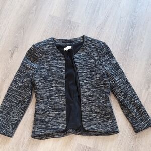 Wilfred Black Gray Blazer Textured Open Front